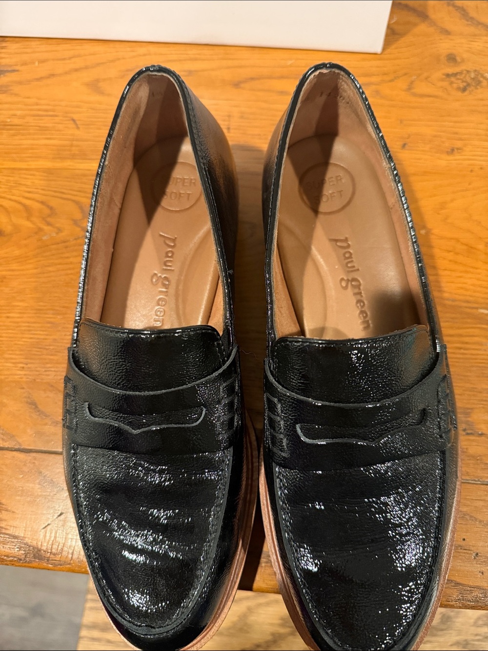 Paul Green Shiny Black Patent Penny Loafers
